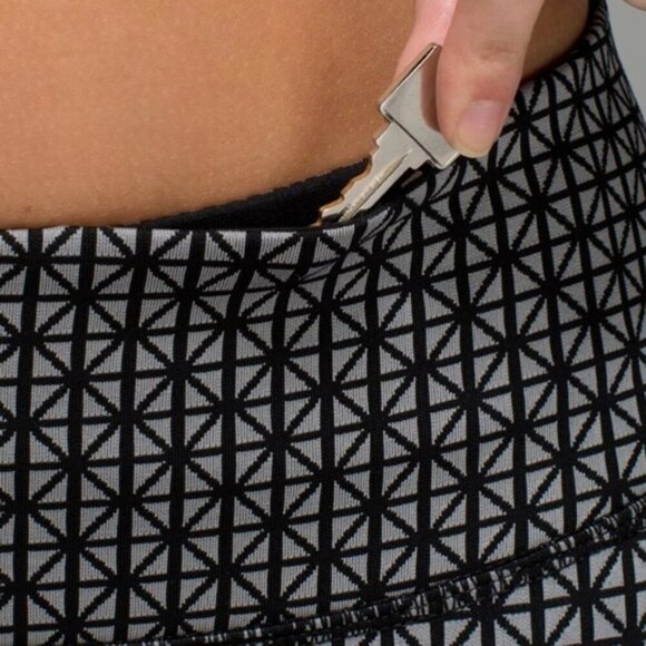 Lululemon Wunder Under Pant *Full-On LuonTri Geo Silver Spoon Black size 4 - Picture 5 of 12